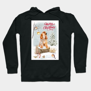 Golden Cocker Spaniel Merry Christmas Santa Dog Hoodie